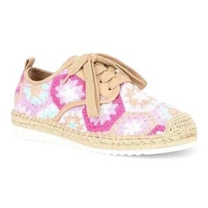 Copper Key Sandbar Crochet Espadrille Sneakers Boho Pastel Lace-Up Size 6.5